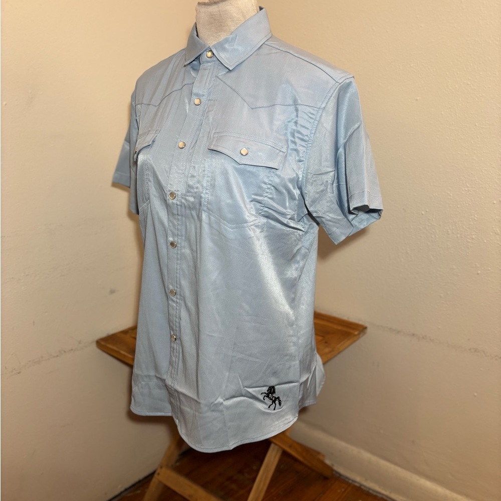 Diamond Cross Ranch Western Button Front Shirt - Picture 6 of 10